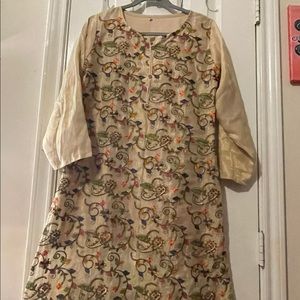Beige/cream Pakistani Kurti